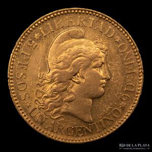Argentina. 5 Pesos 1883 Argentino de oro ... 