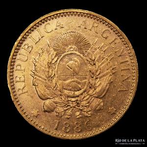 Argentina. 5 Pesos 1886 ... 