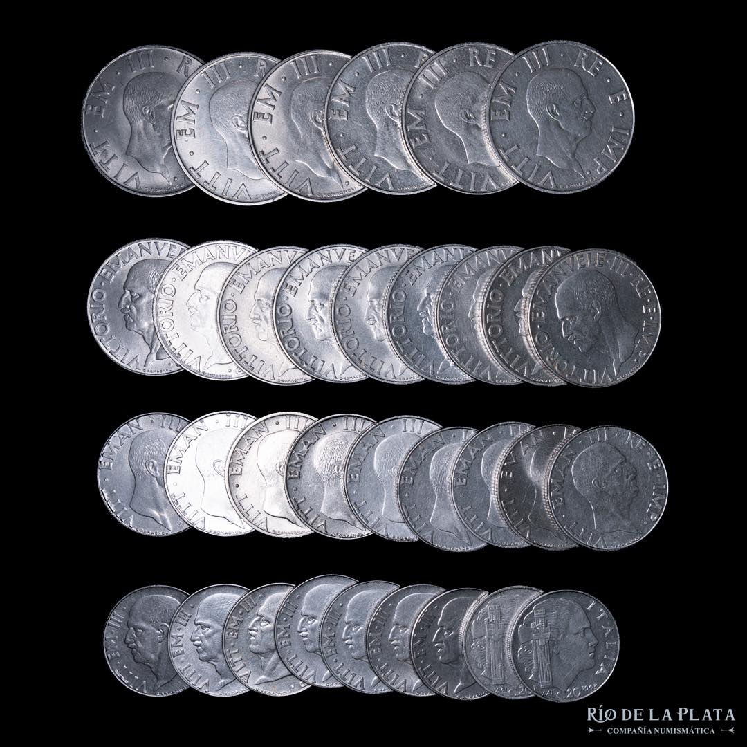 Italy. Lot x 33 pieces 20 Cent, 50 Cent, 1 ... 