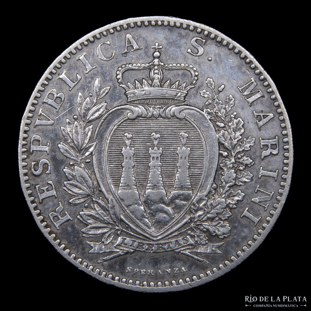 San Marino (Republic) 2 Lire 1906. AG.835; ... 