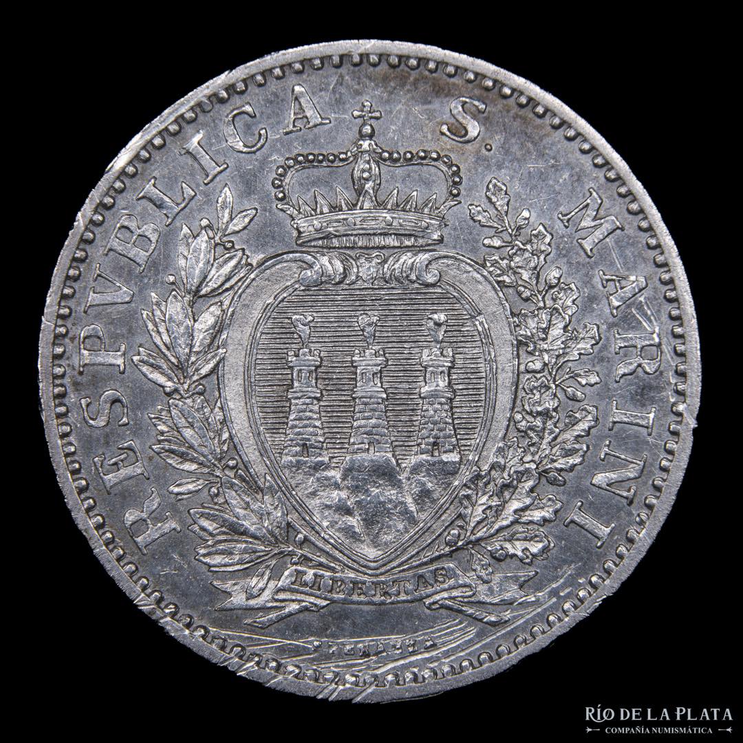 San Marino (Republic) 1 Lira 1898. AG.835; ... 