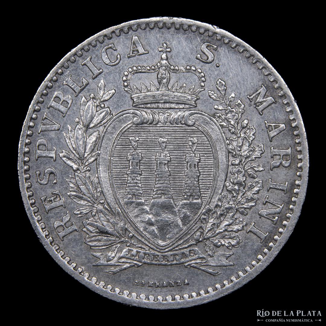 San Marino (Republic) 1 Lira 1906. AG.835; ... 