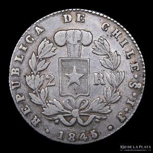 Chile. 2 Reales 1845 IJ. ... 