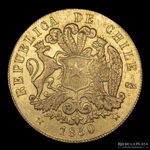 Chile. 8 Escudos 1850 LA. AU.875; ... 
