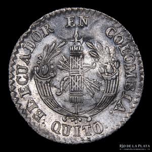 Ecuador. 2 Reales 1834 GJ. Quito. AG; 25mm; ... 