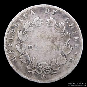 Chile. 1 Decimo 1856. AG.900; 18mm; 2.35g. ... 