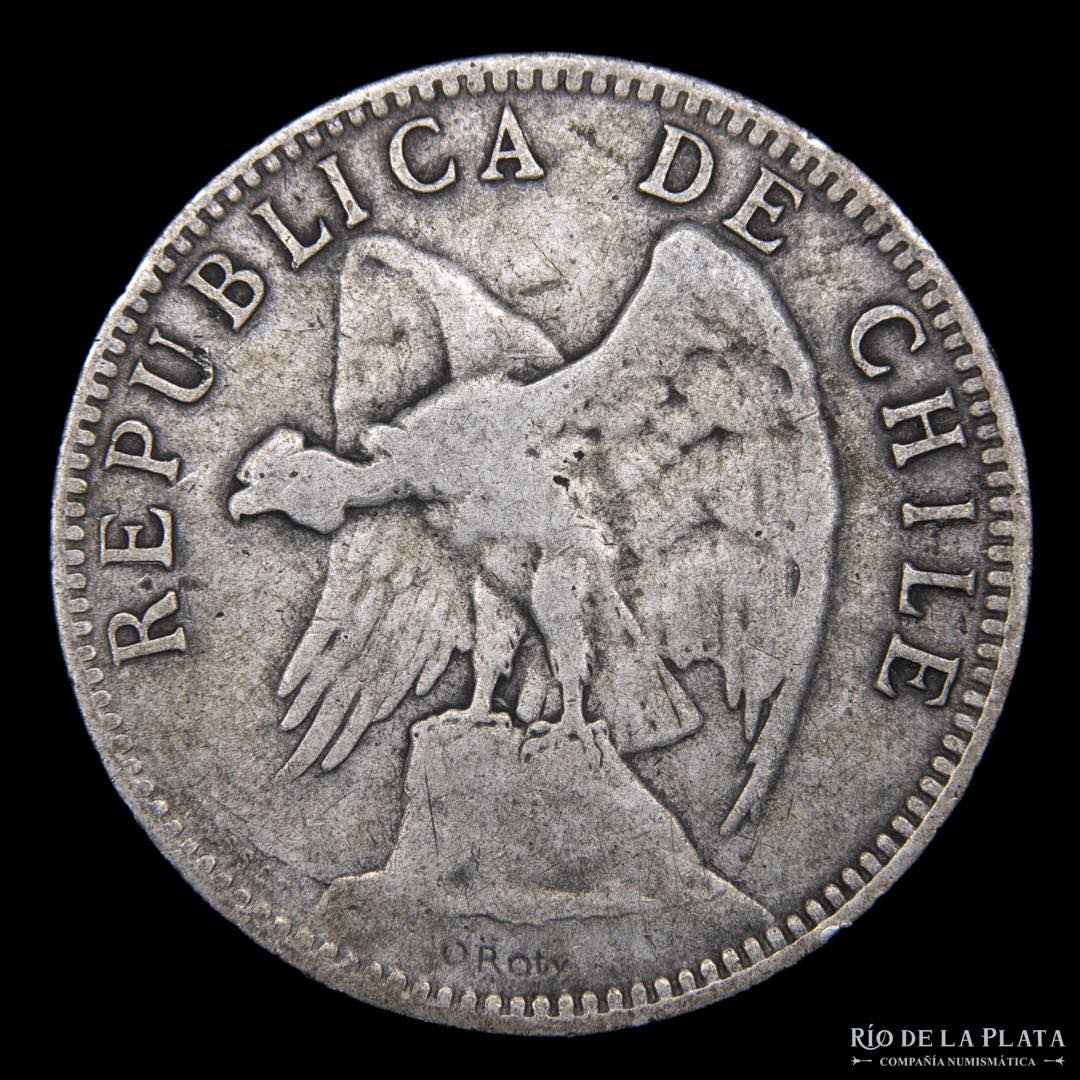 Chile. 1 Peso 1895 So (Ceca de Santiago). ... 