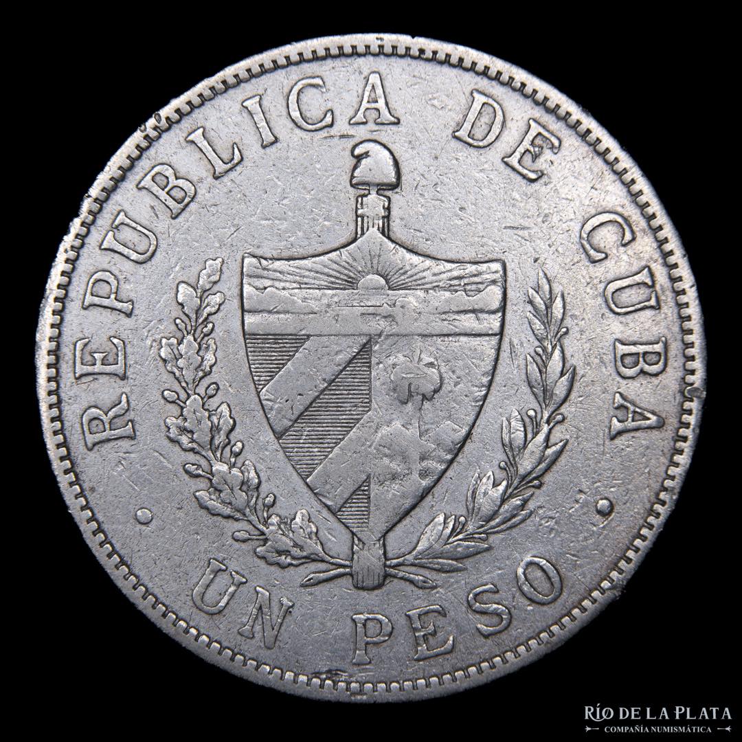 Cuba. 1 Peso 1915. AG.900; 38.0mm; 26.52g. ... 