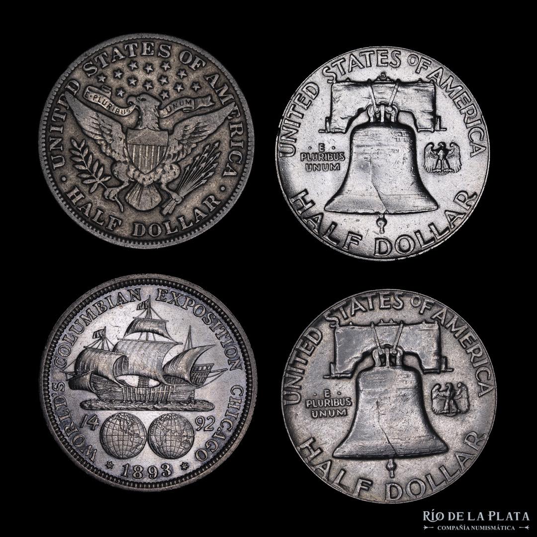 USA. Half Dollar. 1911 a 1951. Lote x4.  A ... 