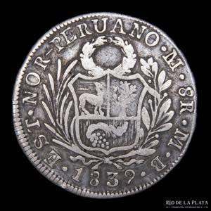Perú. 8 Reales 1839 MB. ... 