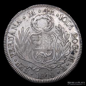 Perú. 4 Reales 1848 MB. ... 