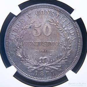 Uruguay. 50 Centésimos 1877. ... 