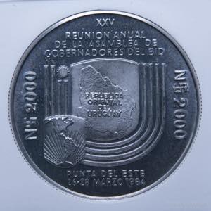 Uruguay. Ensayo. 2000 Nuevos Pesos 1984.  ... 