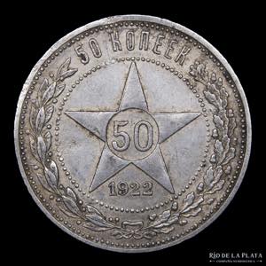 Rusia. URSS. 50 Kopeks 1922. AG.900; ... 