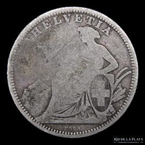 Switzerland. 1 Franc 1861 B. AG.800; 23mm; ... 