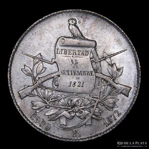 	Guatemala. 1 Peso 1872 P. AG.900; 37mm; ... 