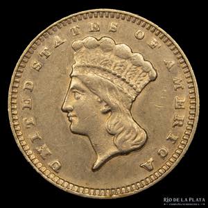 USA. 1 Dollar 1874. Large indian head. Oro. ... 