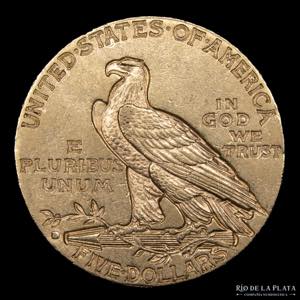 USA. 5Dollars 1909 Indian Head. Oro AU.900; ... 
