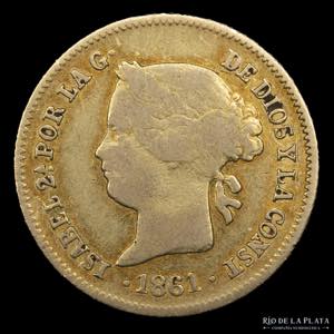 Filipinas. Isabel II. 1 Peso 1861. AU.875; ... 