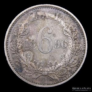 Sudáfrica. 6 Pence 1896. AG.925; 19mm; ... 