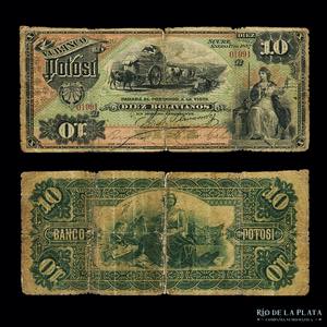 Bolivia. Banco Potosí. 10 Bolivianos 1887. ... 
