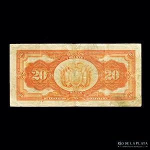 Bolivia. Banco Central. 20 Bolivianos 1911. ... 