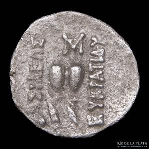 Baktria. Eukratides I (170-145BC) AR Obol. ... 