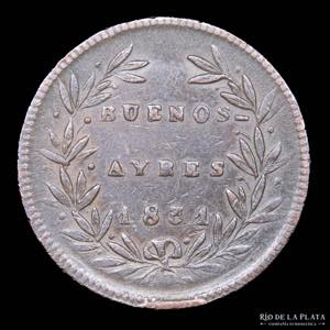 Argentina. Buenos Aires. 5/10 Real 1831. CU; ... 
