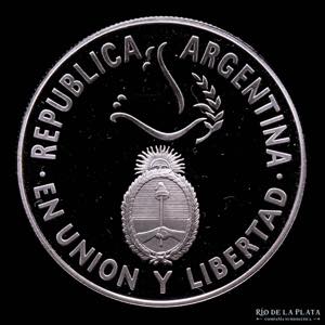 Argentina. 1 Peso 1995. 50º Aniversario ... 