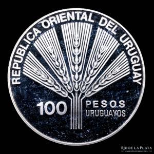 Uruguay. 100 Pesos 1995 FAO. AG.900; 37.0mm; ... 