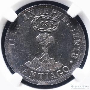 Chile. 2 Reales 1834 IJ. Peseta del Volcán. ... 