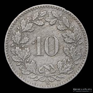 Suiza. 10 Rappen 1876 B. Berna mint. ... 
