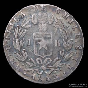 Chile. 1 Real 1843 IJ. ... 