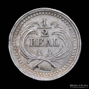 Guatemala. 1/2 Real 1879. AG.835; 15.0mm; ... 