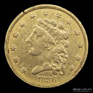 USA. 2 1/2 Dollar 1836. ... 
