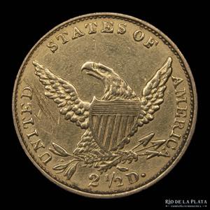 USA. 2 1/2 Dollar 1837. Classic Head. ... 