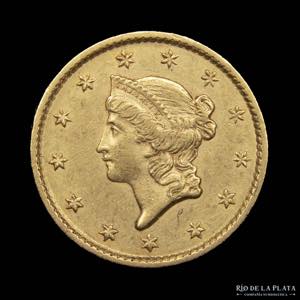 USA. 1 Dollar 1853. Liberty Head. AU.900; ... 
