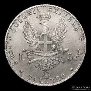Eritrea. 5 Lire 1891 (Thaler). AG.835; ... 