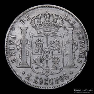 España. Isabel II. 2 Escudos 1865. Muy ... 