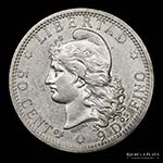 Argentina. 50 Centavos 1883. AG.900, 30.1mm; ... 