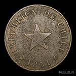 Chile. 1 Centavo 1851. CU, 30.0mm; 9.64g. ... 
