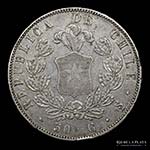 Chile. 50 Centavos 1853. AG.900, 30.0mm; ... 