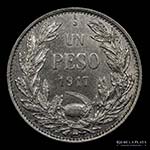 Chile. 1 Peso 1917. ... 