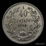 Chile. 40 Centavos 1908. ... 