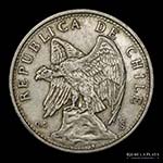 Chile. 2 Pesos 1927. AG.500, 33.0mm; 17.93g. ... 