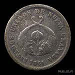 Colombia. 1 Décimo 1861 B. AG.900, 18.2mm; ... 