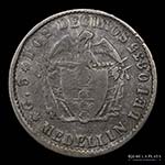 Colombia. 2 Décimos 1870. AG.833, 24.0mm; ... 