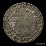 Colombia. 2 Décimos 1872. AG.833, 24.0mm; ... 