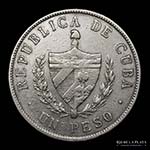 Cuba. 1 Peso 1916. AG.900, 38.0mm; 26.72g. ... 