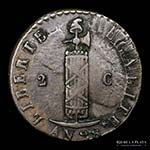 Haití. 2 Centimes 1831. CU, 24.5mm; 5.68g. ... 
